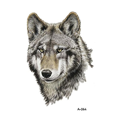 WYUEN 5 PCS New Design Wolf Body Temporary Tattoo Men Fake Tattoo Sticker Women Body Art 9.8X6cm (FA-064)