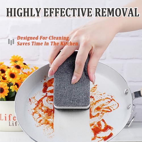 Image of Taeku Natural Kitchen Sponge, 6 Pack Heavy Duty Scrub Cellulose Sponge Premium Multifunction Eco Friendly Cleaning Sponges for Dishes (Grey)