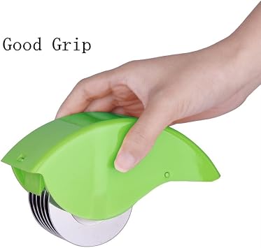 Herb Roller Mincer, AOZBZ Manual Hand Scallion Chive Mint Cutter with 6 Stainless Steel Blade Kitchen vegetable chop