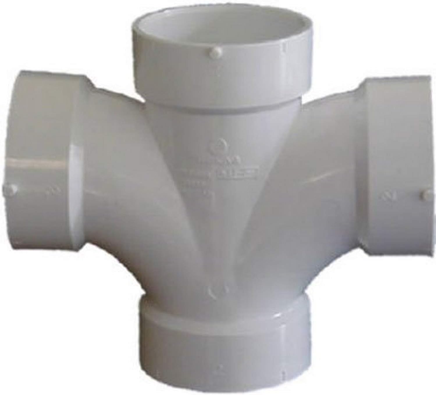 Genova Products 73540 Double Sanitary Tee Pipe Fitting, 4