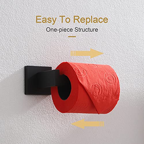 Image of KOKOSIRI Black Toilet Paper Holders Bathroom Toilet Paper Roll Holder SUS304 Stainless Steel Contemporary Wall Mounted, Matte Black, B2003BK