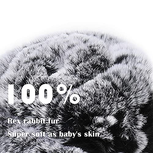 Fur Story Women's Rex Rabbit Fur Scarf Ladies Winter Warm Knitted Flowers Crochet Fashion Scarf Scarves for Women3