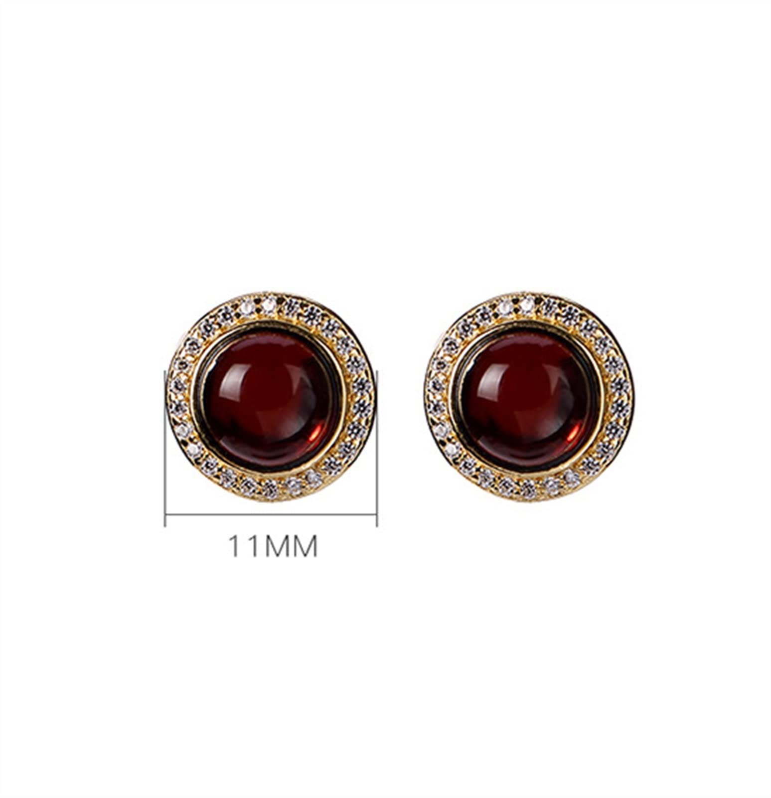 Pendientes de plata S925 chapados en oro con ámbar para mujer, joyería para novia