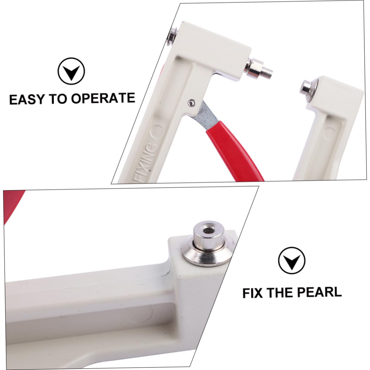 ERINGOGO Hand Press Pearl Setting Tools Fixing Machine Set Pearl Setting Machine for DIY Hat Bead Riveter Fixing Tool for Accessories Random