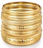 Stackable Bracelets For Women:You will receive 7 fashionable gold bracelets in a suit. These bracelets come in many different styles, suitable for all occasions and meeting all your dressing needs. Size Guide:The size of the bracelet cannot be adjust...