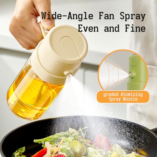 Miniatura 5 de Pulverizador Aceite Spray 2 en 1, 500ml Aceitera Spray Vidrio Borosilicato – Dispensador Aceite Antigoteo para Freidora de Aire, Cocina, Barbacoa, Ensaladas