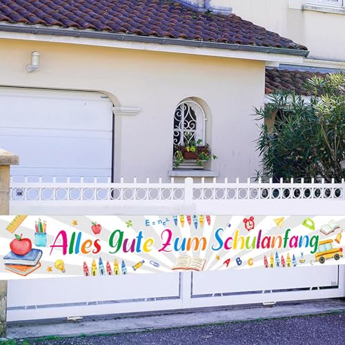 DazzJoy 270x40cm Alles Gute zum Schulanfang Banner,Schulanfang Girlande Schulkind Deko,Einschulung Banner,Girlande Einschulung Deko Mädchen Jungen