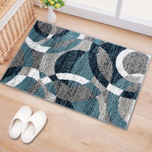 Rugshop Contemporary Modern Circles Abstract Area Rug 2' x 3'