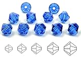 4mm Sapphire, Czech MC Rondell Bead (Bicone, Diamond Shape), 2.5 Gross = 360 Pieces