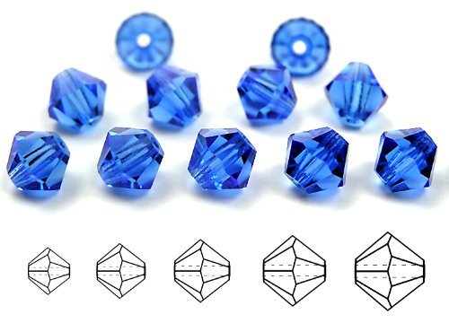 4mm Sapphire, Czech MC Rondell Bead (Bicone, Diamond Shape), 2.5 Gross = 360 Pieces 4mm Sapphire, Czech MC Rondell Bead (Bicone, Diamond Shape), 2.5 Gross = 360 Pieces