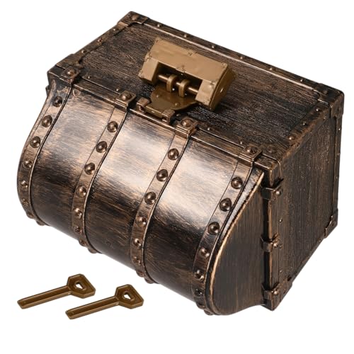 ABOOFAN Box Pirate Treasure Chest Chests Vintage with Pirate Treasure Case Jewelry Wedding Trinkets Birthday Themed Keepsake for Large Treasure Chest Style Storage Chest Coffee Plastic