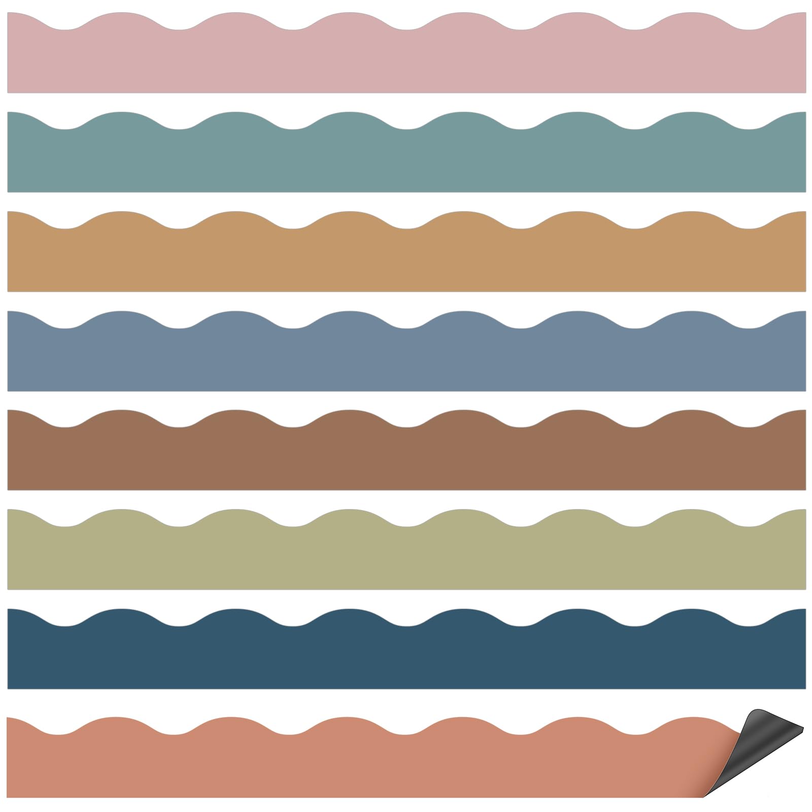 Qeeenar 24 Pcs Magnetic Borders for Classroom Bulletin Board Borders Magnetic Whiteboard Classroom Strips for Office Chalkboard Decoration(Dark Colors