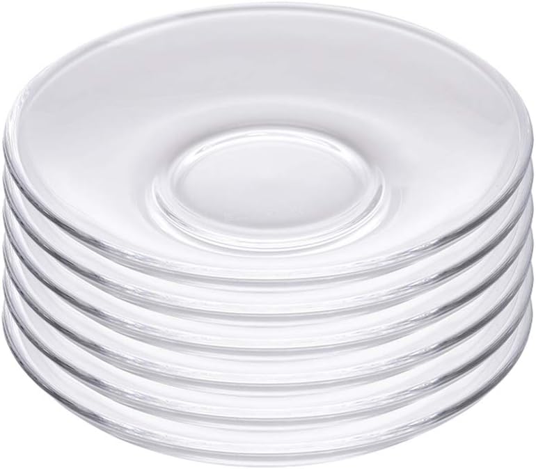 WHJY 6 pcs Clear Glass Plates, 4 inch Glass Plate Set