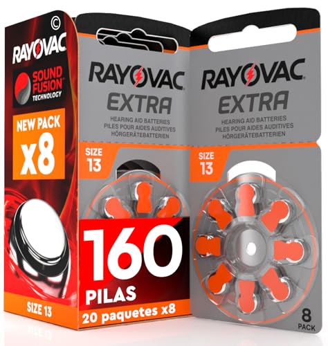 160 Pilas para audífonos Rayovac Extra tamaño 13. - 20 blísteres de 8 Pilas