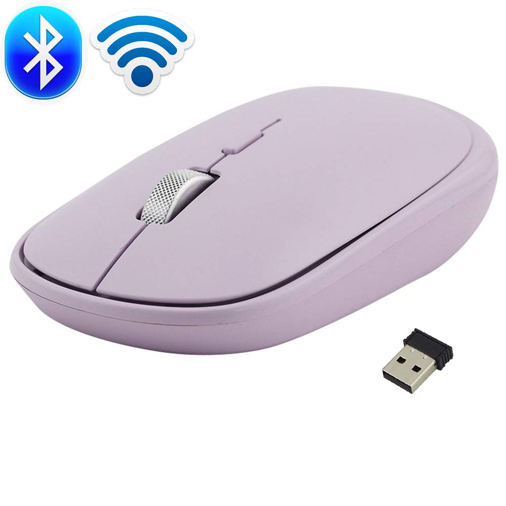 elec SpaceWireless Mouse, Bluetooth and USB Wireless Dual Modes Connection Computer Mouse, Silent Wireless Mouse for Laptop PC Desktop MacBook-Pink
