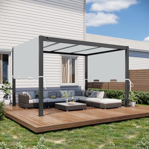 Image of 85 inchx 208 inch Universal Pergola Shade Cover, Garden Shade Replacement for 17x7.4 Ft Outdoor Pergola Structure, Patio Gazebo Canopy, Porch, Balcony Waterproof Top (Cover Only, Light Gray)