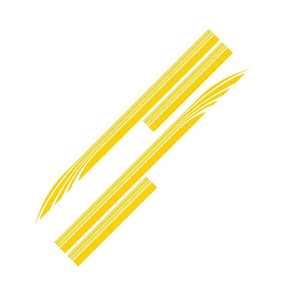 Dabhuoc Glossy Yellow Car Stickers Door Side Skirt Decals Sport Stripes Decoration Vinyl Film Tuning For Hiace(Glossy Yellow)