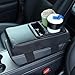 Car Armrest Cushion - Multifunctional Faux Leather Armrest Cushion with Cup Holder, Phone Storage, and Ergonomic Design for All Seasons (Carbon Style)
