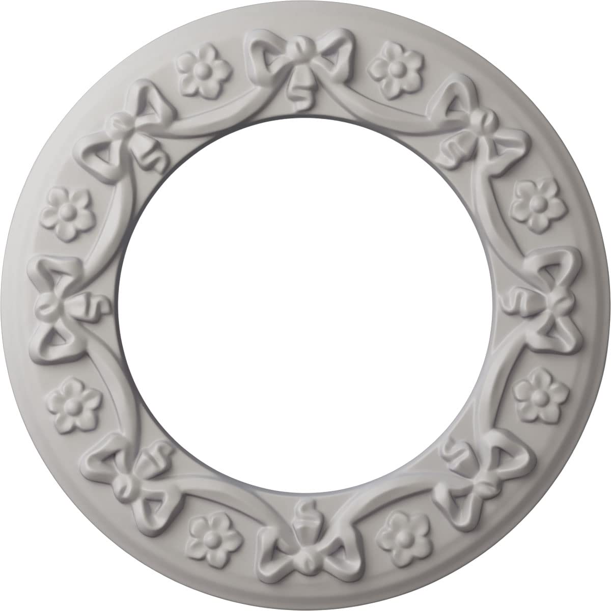 Médaillon de plafond Ekena menuiseries cuivre antique finition ultra pure white