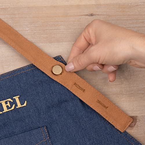 Variante de Wanapix personalizar delantal Vaquero 100% algodón con bolsillos