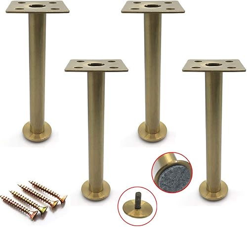 Juego de 4 patas ajustables para muebles, patas de sofá, patas de armario, patas de repuesto para bricolaje, acero inoxidable, oro cepillado, Juego de 4 patas ajustables para muebles, patas de sofá, patas de armario, patas de repuesto para bricolaje, acero inoxidable, oro cepillado,