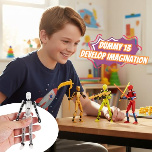 Image of MerryXD 9 Pack Assembly Completed T13 3D Action Figure,Dummy Nova Titan Lucky 13 Action Figure 3D Printed Multi-Jointed Movable Toy