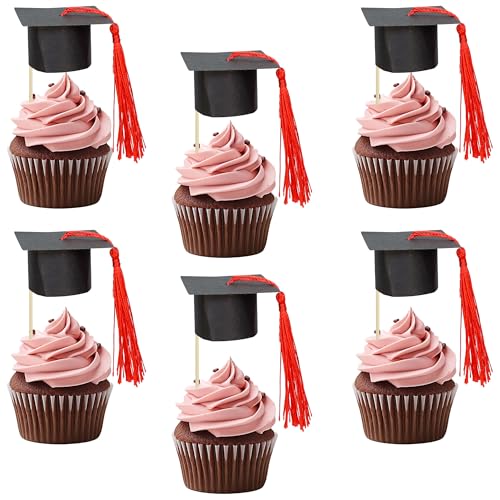 Tapas de graduación 2025 para cupcakes con borla de Gyufise para decoración de repostería de fiesta