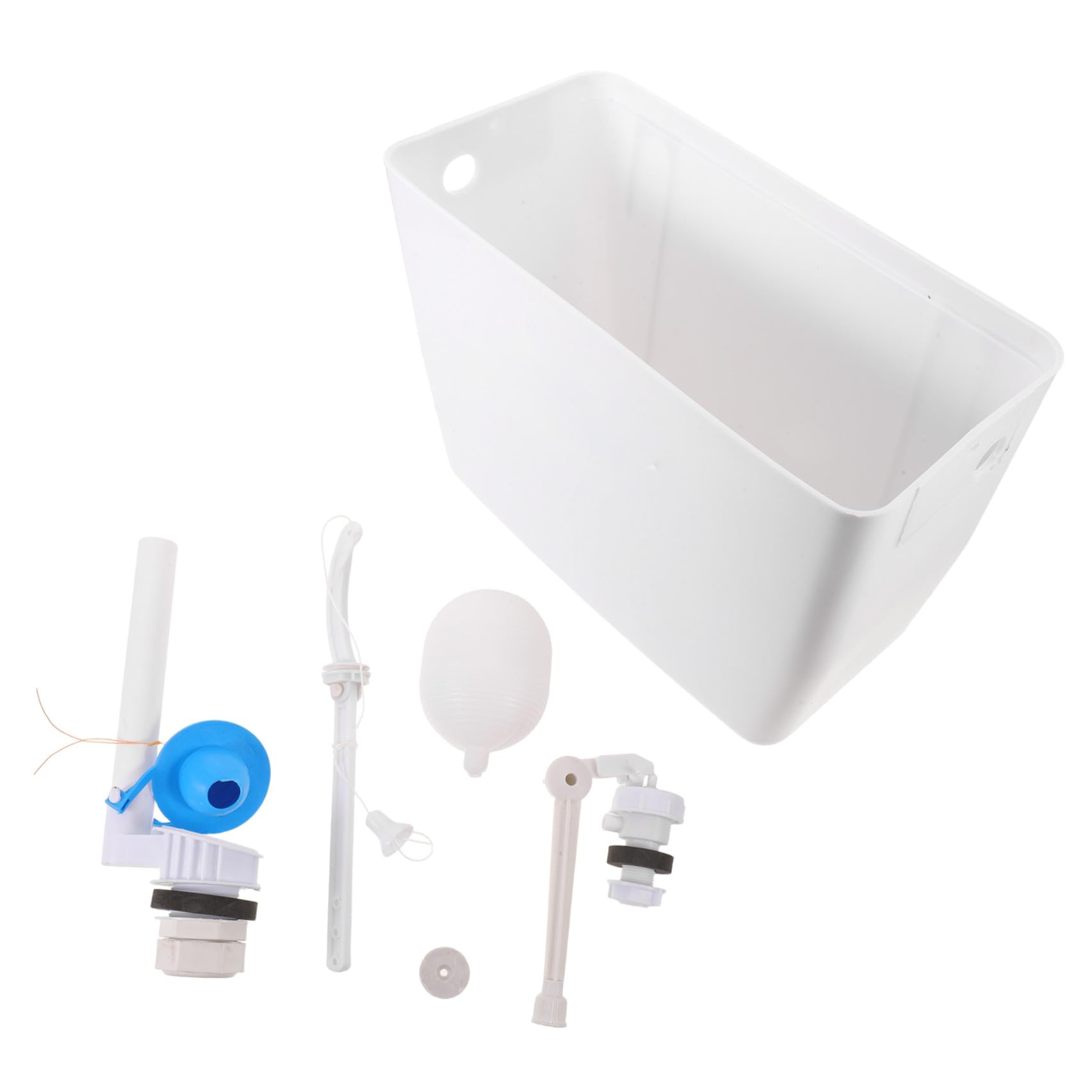 Wandmontierter Toilettenspülkasten mit Zugkette, Weiß, Kunststoff