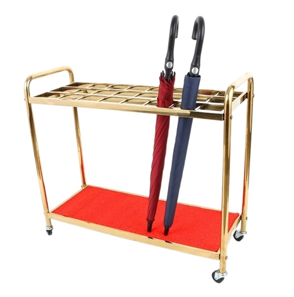 XDLEDMKIZ Umbrella Holder Umbrella Rack Indoor Stainless Steel Umbrella Stand with Universal Wheel Umbrella Holder Floor Stand Umbrella Rack for Hotel Lobby Umbrella Stand Rack Umbrella Holder Stand