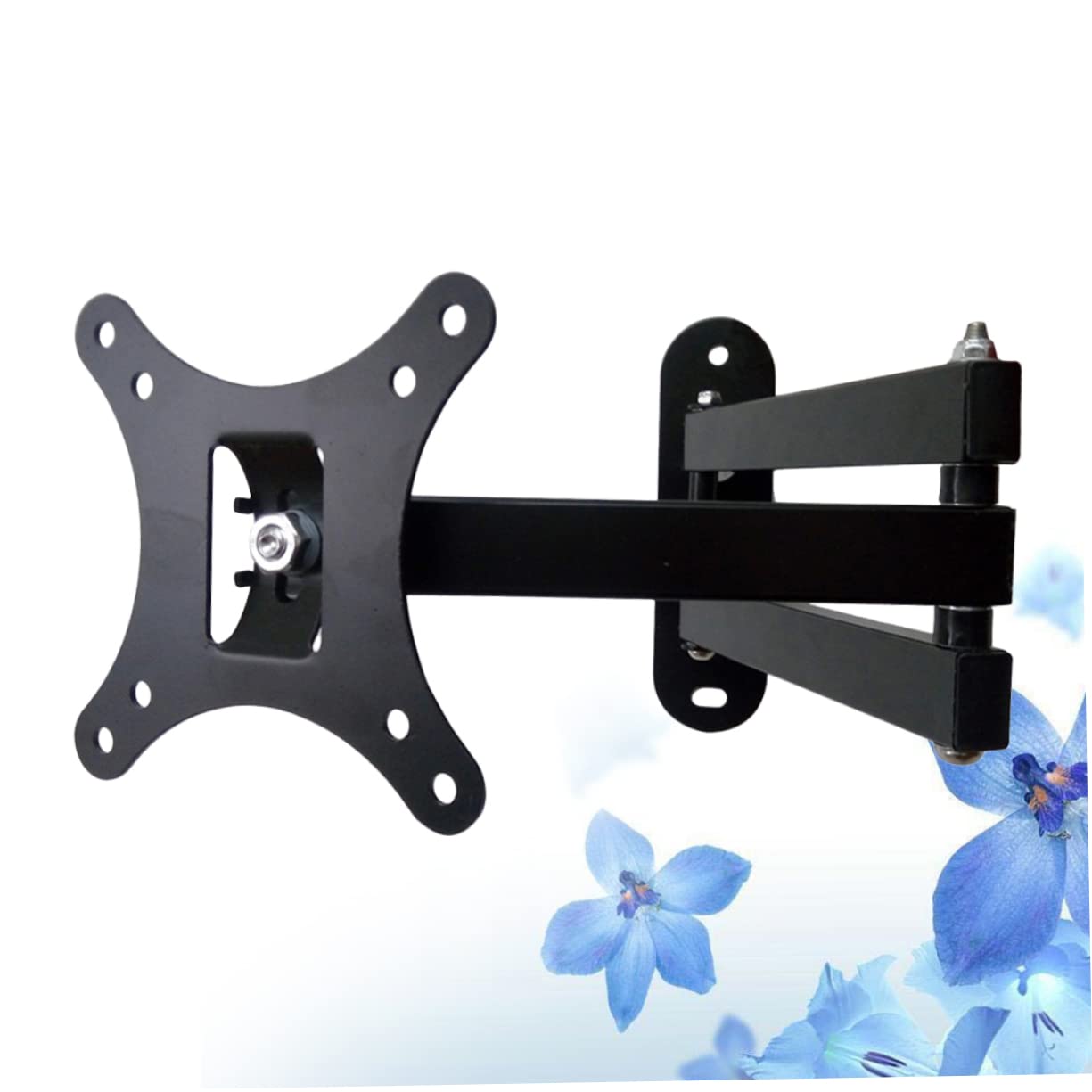 Supporto Parete per Tv 15-27 Pollici in Metallo Nero | Inclinazione 15 Gradi, Portata 10kg, per Monitor LED e Pannelli Piatti