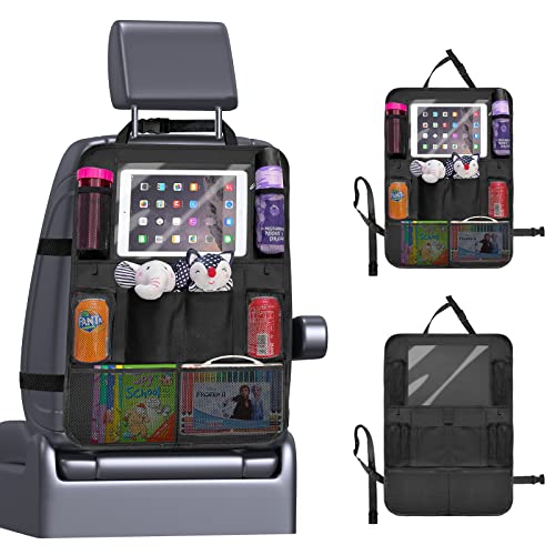 Yifacoom Rückenlehnenschutz Auto Kinder, auto organizer kinder,autositz organizer mit 11 Zoll Tablet & iPad Fach, Wasserdicht sitzschutz auto rückenlehne,Schwarz, 1 Stück Cover