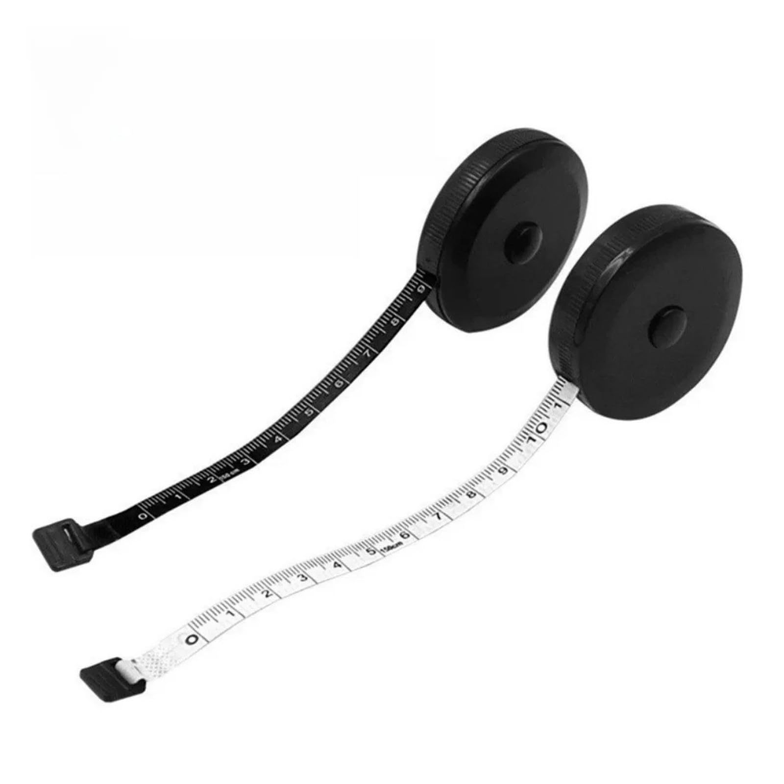 Portable for Mini Keychain Tape Measure Retractable Soft Ruler 150 cm Sewing Fabric Tool (Black)