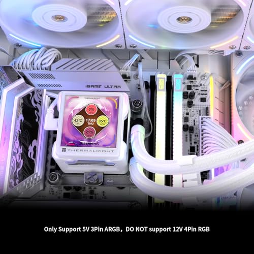 Thermalright Elite Vision 360 ARGB White CPU Water-Cooling Cooler, Standard 120MM Water-Cooling Fan Speed 2150RPM, 2.73-inch Display IPS LCD Screen, Resolution 320 * 320, for AM5/Intel1851/1700 by Thermalright - Image 6