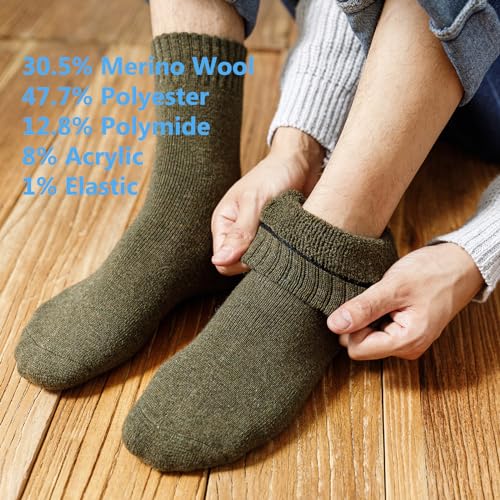 Image of MAGIARTE Womens Boot Wool Socks Christmas Gift Pack Winter Thick Warm Vintage Cozy Crew Socks for Women 3 /4 /5- Pack