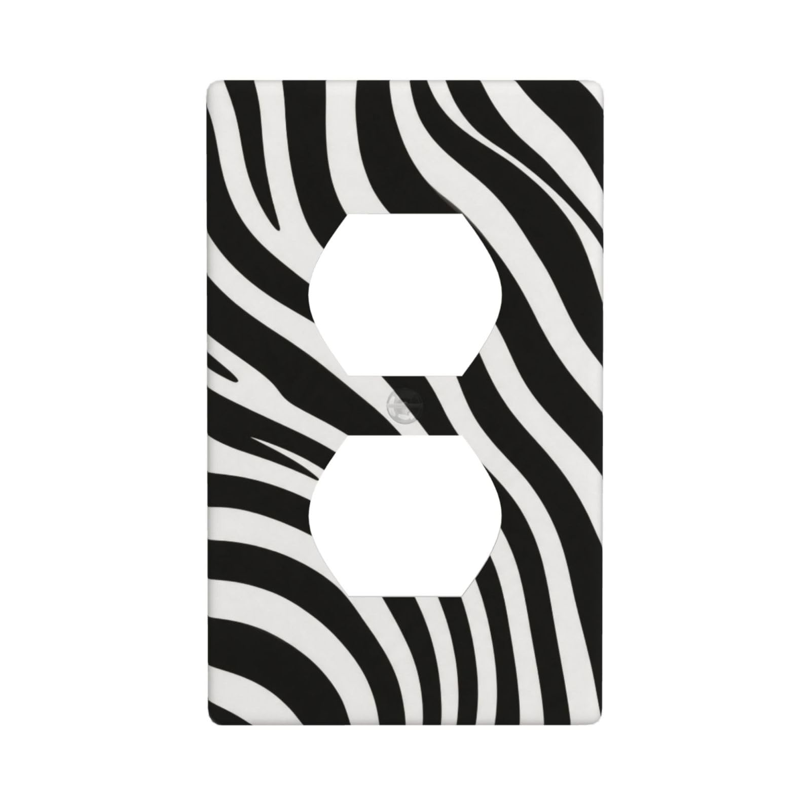 Black White Zebra Decorative Switch Plate Cover-Unbreakable Polycarbonate Wall Plate for Home Office, 1 Gang with Screws