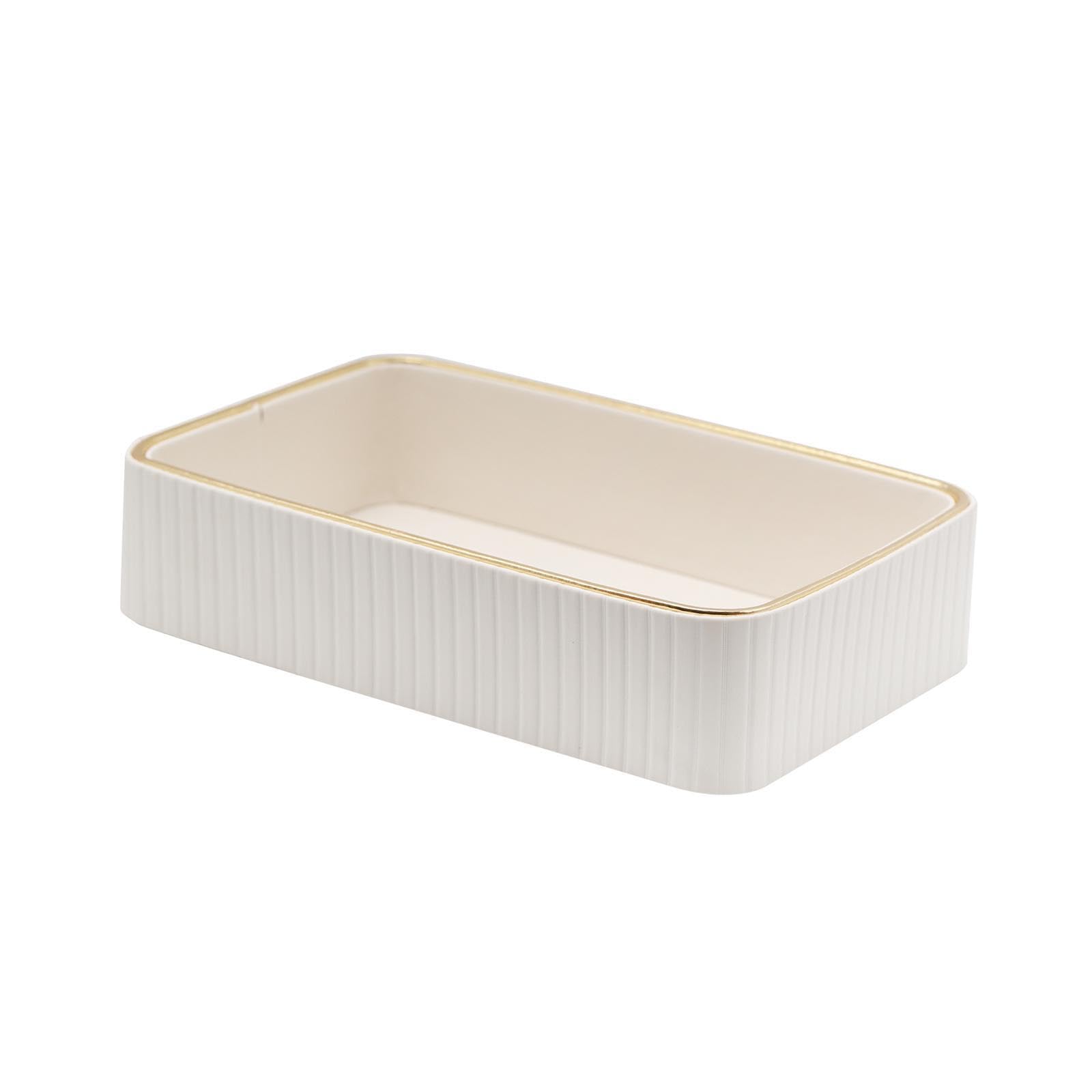 Cydzsra Stylish Desktop Organizer Bathroom Vanity Makeup Jewelry Keys Organizing While Adding Sophisticated To Spaces Decorative Tray Catchall Tray Serving Platters