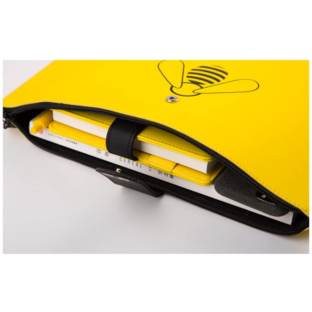 Zipper File Bag, PU Cute Bee 9.65" X 13.78" Zipper Pouch Document Bag - View #5