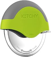 Kitchy Pizza Cutter Wheel with Protective Blade Cover - Ergonomic Slicer for Effortless Perfect Slices (Green)