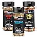 Steven Raichlen's Planet Barbecue Gourmet BBQ Rubs & Spices Gift Set 3 Pack- Grill Seasonings w International Flavors- Grilling Gift Set for Men & Women- Gifts for Fathers Day Food & Grill Lovers
