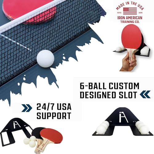 image for IRON AMERICAN Elite Ping Pong and Table Tennis Storage Rack, Made in U