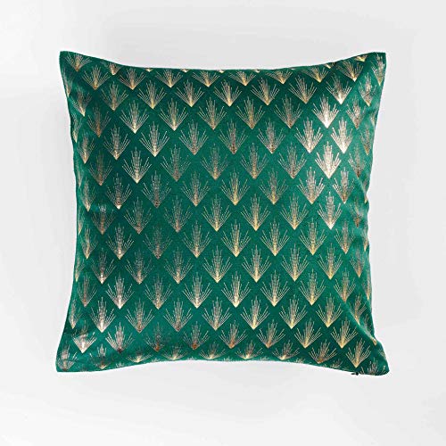 douceur d'intérieur housse de coussin 40x40 cm velours or queens vert