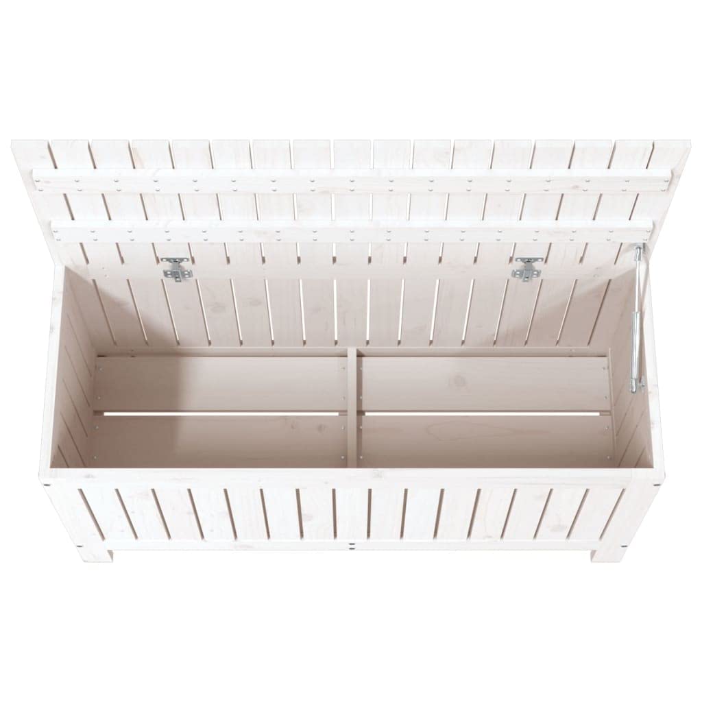 Boîte de Rangement de Jardin Blanc 108x42,5x54 cm Bois de Pin