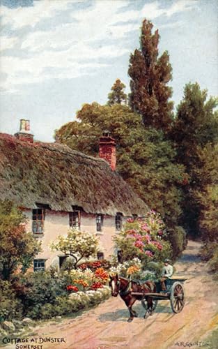 Lienzo de Alfred Robert Quinton Cottage A Dunster para crear un ambiente relajante en la oficina