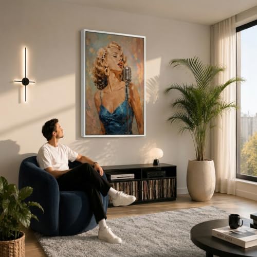 Image of Texas Art 20x32 Canvas Floater Frame, 1.25 inch Deep Wood Grain Texture Floating Picture Frame for Gallery Wrapped Canvas, white Modern Wall Decor for Home & Office, Fathers Gifts