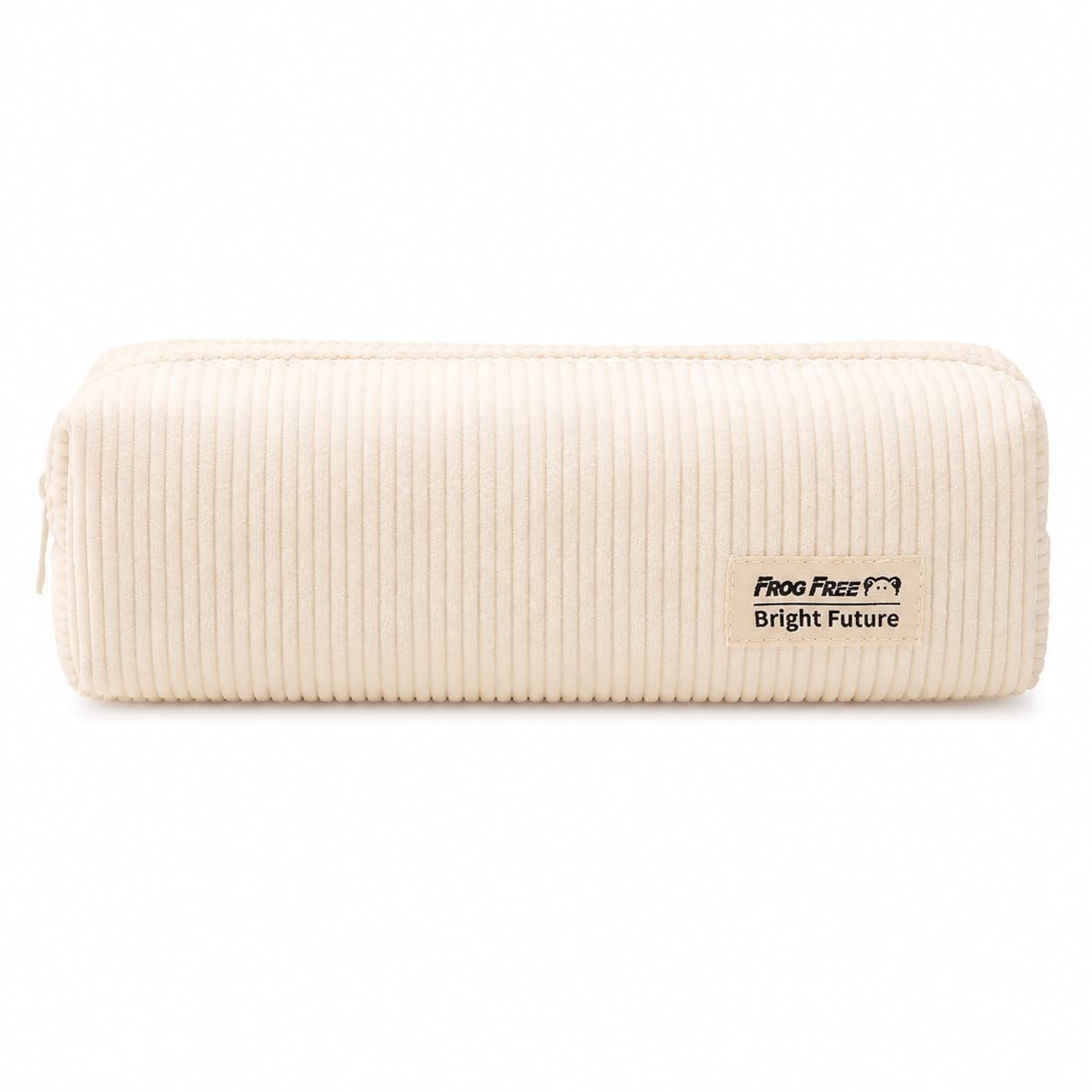 JILLICK Cream Corduroy Pencil Case with Metal Zip - Versatile Makeup Pouch and Stationery Holder for Girls, Ideal Birthday Or, Soft Fabric Organiser for Travel Essentials, Pens, Cosmetics