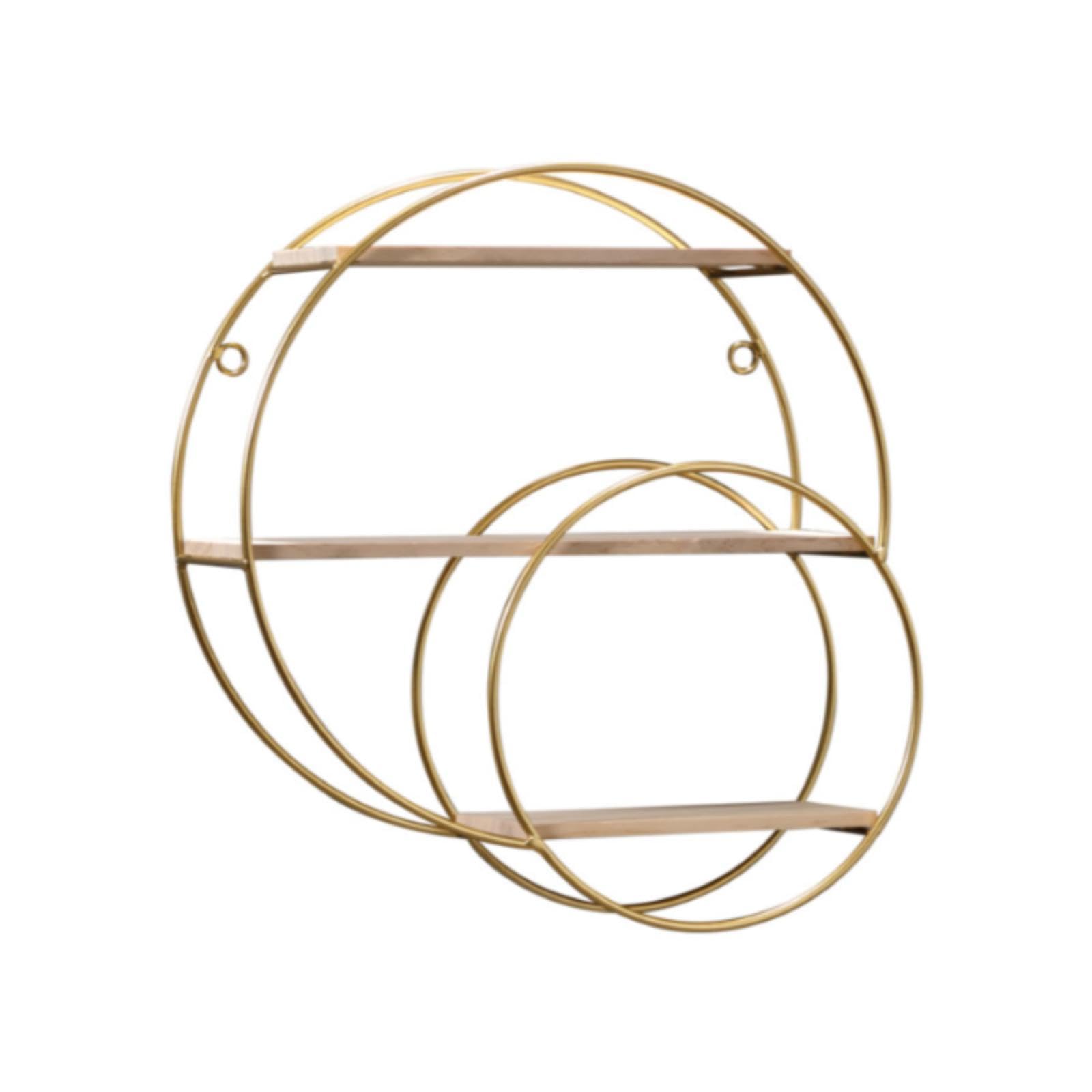 Étagère murale métallique double cercle pour sublimer votre salon moderne