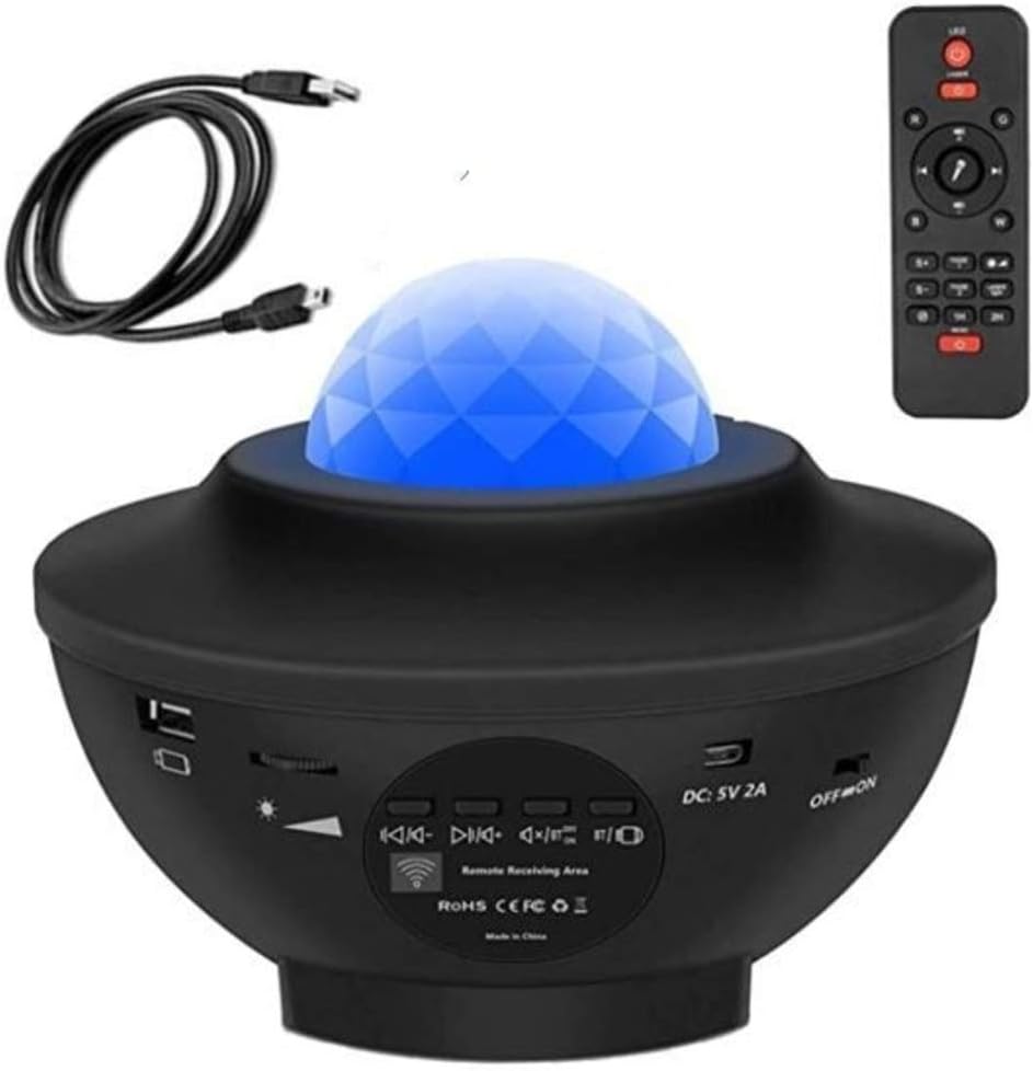 Dedex Night Light Baby Star Projector, 10 Color Bluetooth night Lamp with Timer Remote and Chargeable, Dimmable Combinations Romantic Starry Sky Best Gift for Kids Festival Bedroom Living Room (Black)