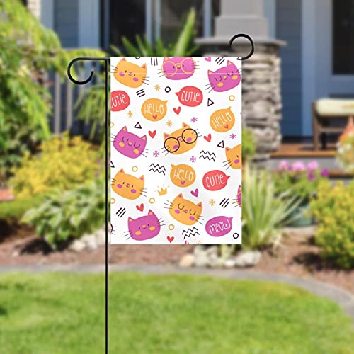 Drapeau de bienvenue chat avec impression double face haute définition pour jardin - 5