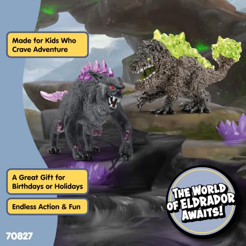 Image of Schleich ELDRADOR - 2PC Shadow Lynx vs. Rock Crusher - Kids 7+ | 70827