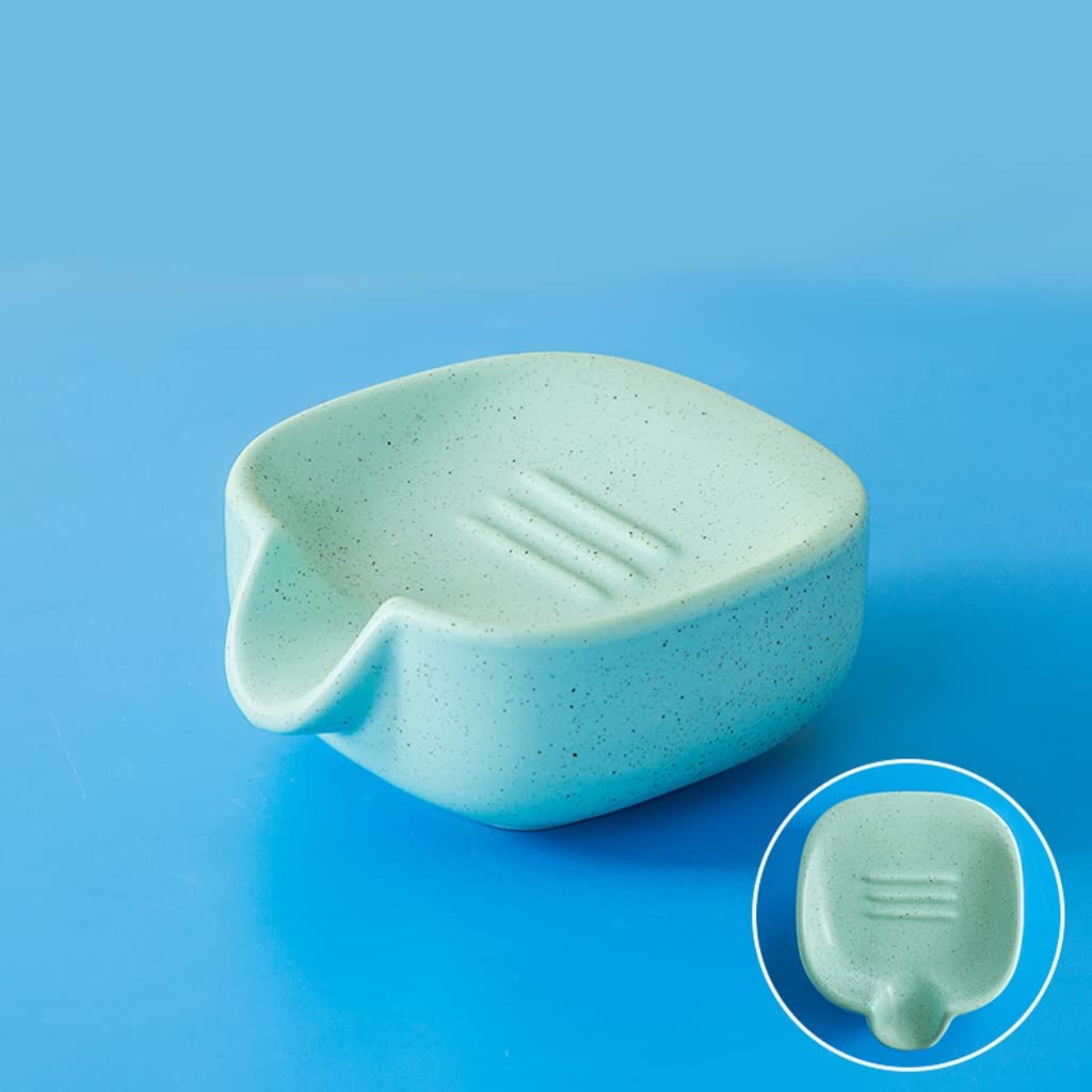 Caja de Jabón Cerámica nórdica Drenaje con encimera jabonera con baño Interior Lavabo baño baño Inodoro Creativo Simple jabón Estante baños Suministros Porta Jabón(A)